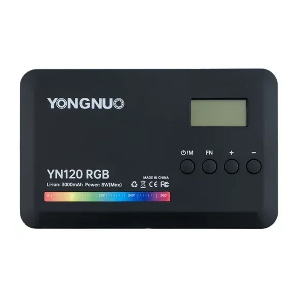 Світло Yongnuo YN120 RGB, 3000 mAh, CRI 95+, 2500&ndash;9900K без штативу для точної роботи зі світлом, студії та креативної зйомки 2180 фото