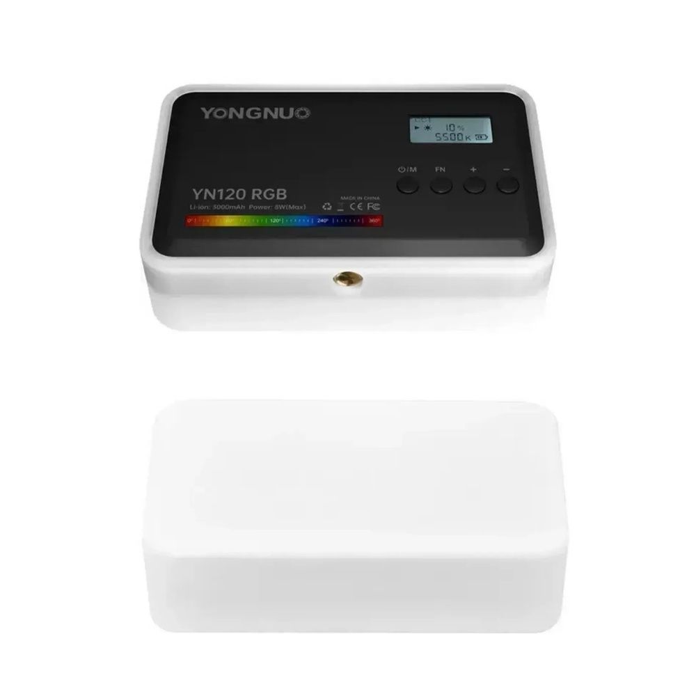 Світло Yongnuo YN120 RGB, 3000 mAh, CRI 95+, 2500&ndash;9900K без штативу для точної роботи зі світлом, студії та креативної зйомки 2180 фото