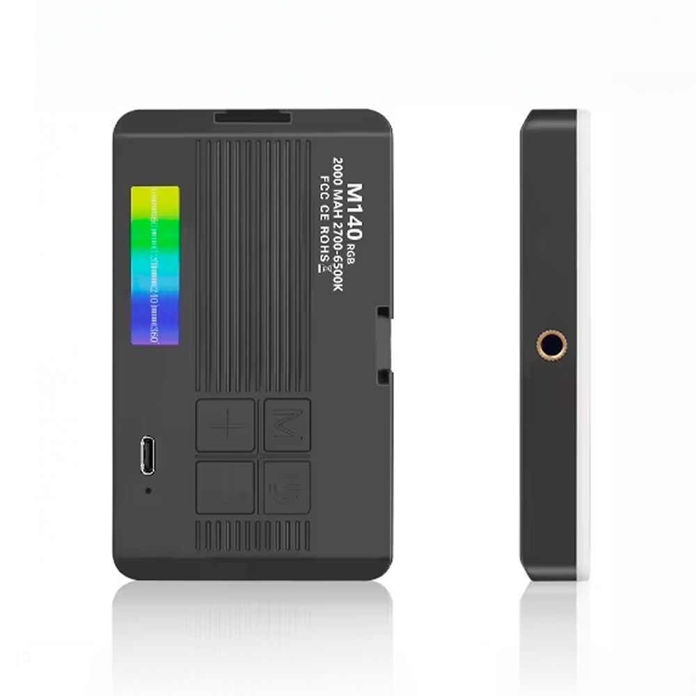 Світло M140 RGB, 138 LED, 2000 mAh без кліпси, з кріпленням 1/4&Prime; і Cold Shoe для мобільної зйомки, блогінгу та контенту 2140 фото