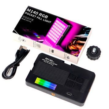 Світло M140 RGB, 138 LED, 2000 mAh без кліпси, з кріпленням 1/4&Prime; і Cold Shoe для мобільної зйомки, блогінгу та контенту 2140 фото