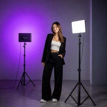 Набір Double Light (2&times;30 Вт PL-26 + PM-26 RGB) зі стандартними штативами 70&ndash;210 см, для контенту та зйомки 5070 фото