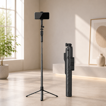 Монопод-штатив XO SS15 1,8 м 2в1 з Bluetooth-пультом і триногою для телефону, камери та світла 1380 фото