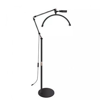 Лампа MOON Light HD-M2X 20W черная косметологическая LED 2700&ndash;5600K со стойкой, с держателем для телефона для косметологии, наращивания ресниц и точных процедур 2231 фото