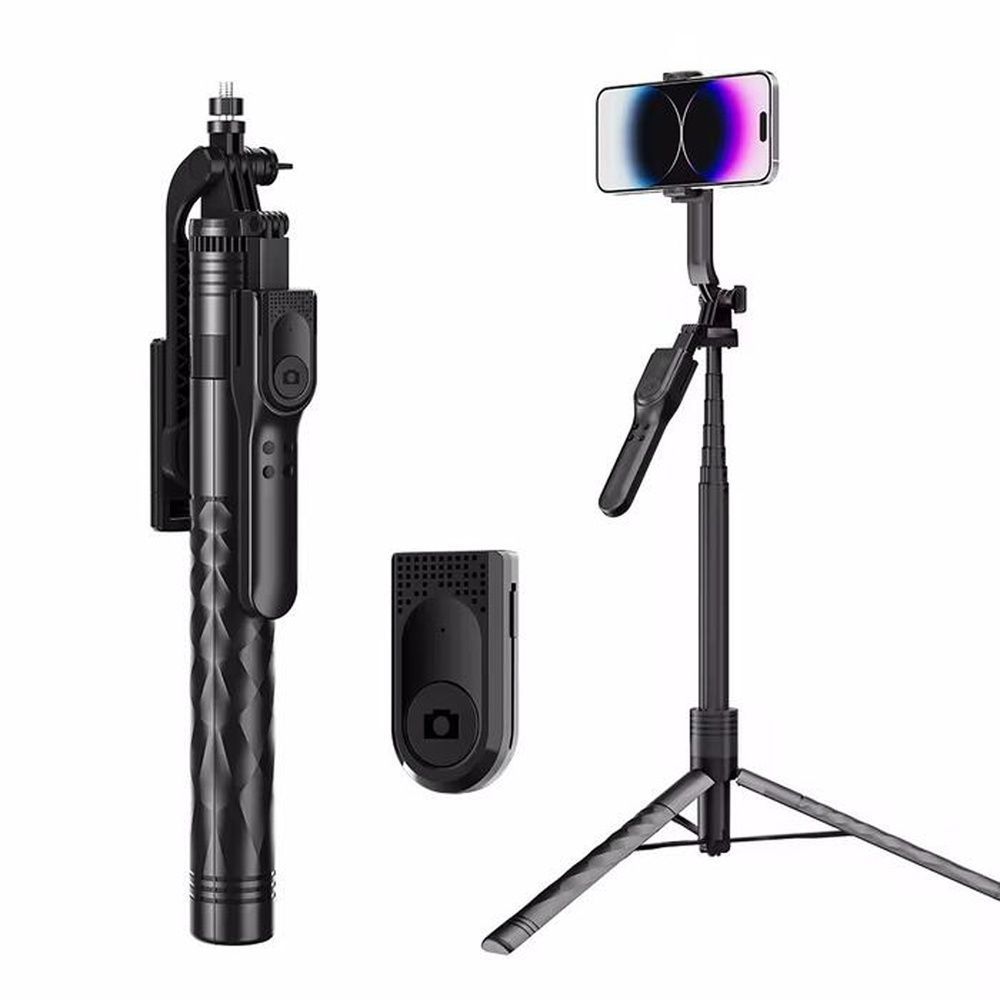 Монопод-штатив K-28 1,75 м 2в1 з Bluetooth-пультом і тримачем для телефону для зйомки та стримів 1220 фото