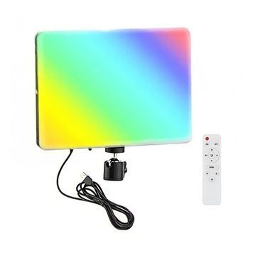 Відео-світло PM-26 RGB, 23&times;16 см, Ra 95+, USB без штативу, з пультом для настільної зйомки, стримів та креативного контенту 2210 фото