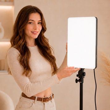Прямокутна лампа RL-16 50 Вт 33&times;23 см 336 LED CRI 96+ з пультом, для домашньої зйомки, б&rsquo;юті-роботи та створення контенту 2040 фото