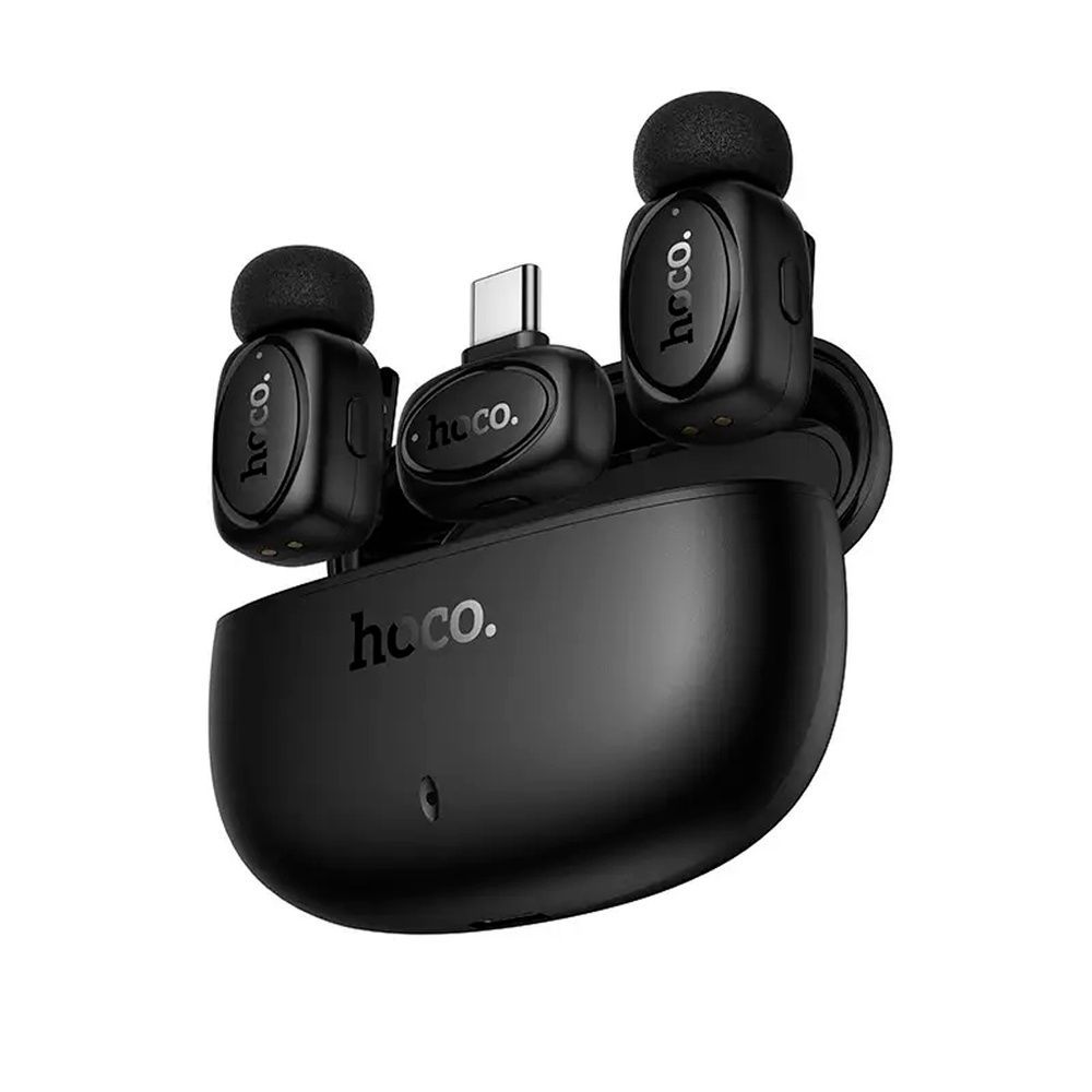 Петличний мікрофон Hoco L19 бездротовий 2.4GHz з 2 мікрофонами Type-C і Lightning для телефону і зйомки 3120 фото
